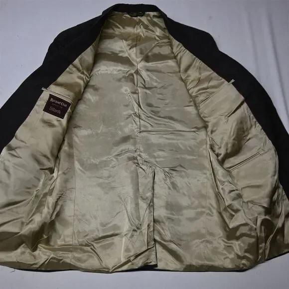 Vtg Raquet Club 42L 34x32‎ Brown Stripe USA Made Mens Sport Jacket Pants Suit
